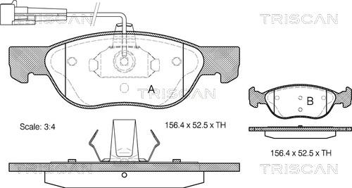 Triscan 8110 15005 - Kit de plaquettes de frein, frein à disque cwaw.fr