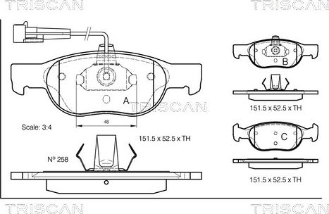 Triscan 8110 15006 - Kit de plaquettes de frein, frein à disque cwaw.fr