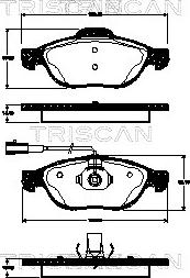 Triscan 8110 15039 - Kit de plaquettes de frein, frein à disque cwaw.fr