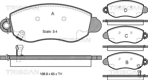 Triscan 8110 16007 - Kit de plaquettes de frein, frein à disque cwaw.fr