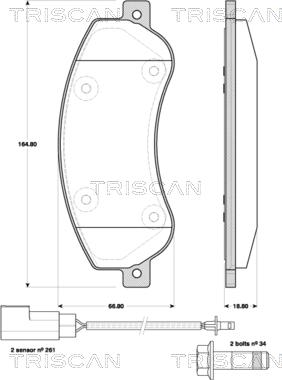 Triscan 8110 16019 - Kit de plaquettes de frein, frein à disque cwaw.fr