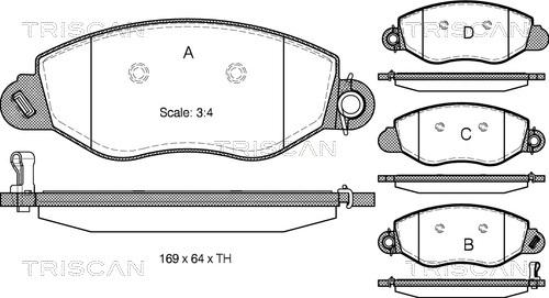 Triscan 8110 16011 - Kit de plaquettes de frein, frein à disque cwaw.fr