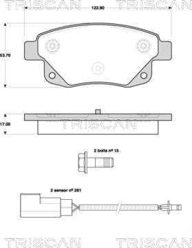 Triscan 8110 16018 - Kit de plaquettes de frein, frein à disque cwaw.fr