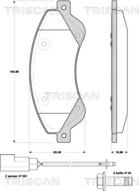 Triscan 8110 16017 - Kit de plaquettes de frein, frein à disque cwaw.fr