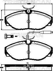 Triscan 8110 10554 - Kit de plaquettes de frein, frein à disque cwaw.fr