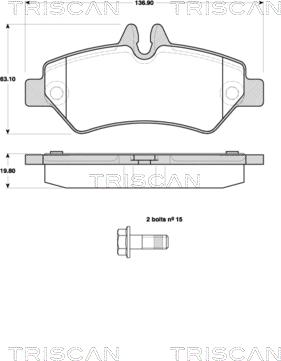 Triscan 8110 10558 - Kit de plaquettes de frein, frein à disque cwaw.fr