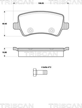 Triscan 8110 10564 - Kit de plaquettes de frein, frein à disque cwaw.fr