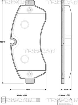 Triscan 8110 10560 - Kit de plaquettes de frein, frein à disque cwaw.fr