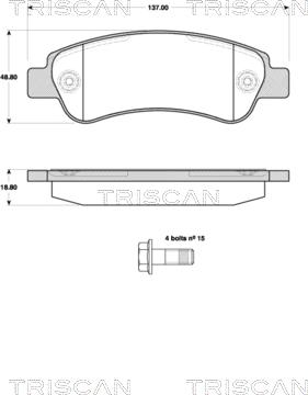 Triscan 8110 10563 - Kit de plaquettes de frein, frein à disque cwaw.fr