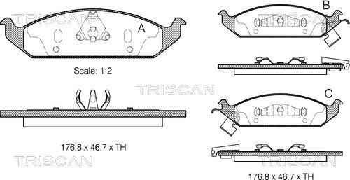 Triscan 8110 10514 - Kit de plaquettes de frein, frein à disque cwaw.fr