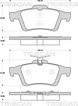 Triscan 8110 10570 - Kit de plaquettes de frein, frein à disque cwaw.fr