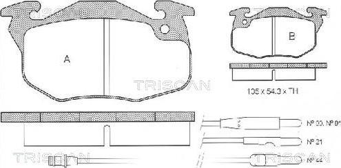 Triscan 8110 10044 - Kit de plaquettes de frein, frein à disque cwaw.fr