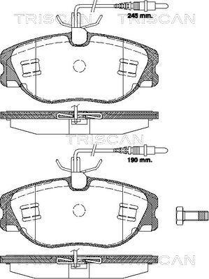 Triscan 8110 10018 - Kit de plaquettes de frein, frein à disque cwaw.fr