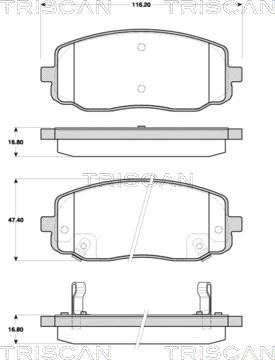 Triscan 8110 18017 - Kit de plaquettes de frein, frein à disque cwaw.fr