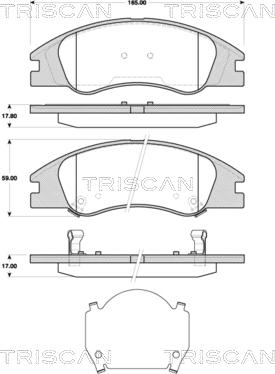 Triscan 8110 18022 - Kit de plaquettes de frein, frein à disque cwaw.fr