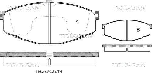 Triscan 8110 13065 - Kit de plaquettes de frein, frein à disque cwaw.fr