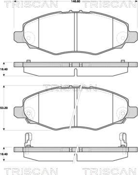 Triscan 8110 13067 - Kit de plaquettes de frein, frein à disque cwaw.fr