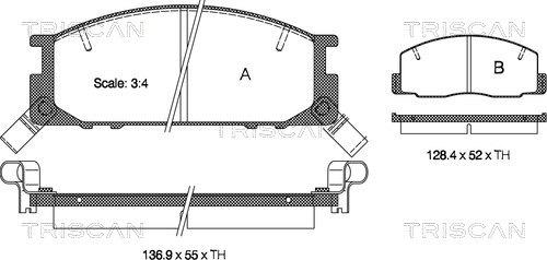 Triscan 8110 13004 - Kit de plaquettes de frein, frein à disque cwaw.fr