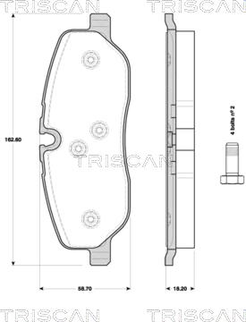 Triscan 8110 17025 - Kit de plaquettes de frein, frein à disque cwaw.fr