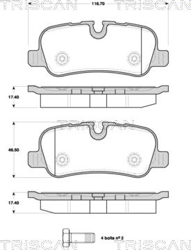 Triscan 8110 17026 - Kit de plaquettes de frein, frein à disque cwaw.fr