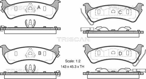 Triscan 8110 80530 - Kit de plaquettes de frein, frein à disque cwaw.fr