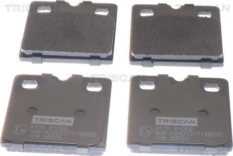 Triscan 8110 81006 - Kit de plaquettes de frein, disque de frein de stationnement cwaw.fr