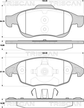 Triscan 8110 38005 - Kit de plaquettes de frein, frein à disque cwaw.fr