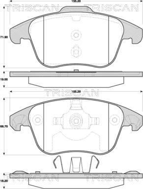 Triscan 8110 38006 - Kit de plaquettes de frein, frein à disque cwaw.fr