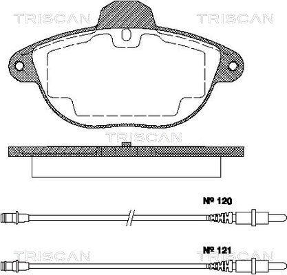 Triscan 8110 38003 - Kit de plaquettes de frein, frein à disque cwaw.fr