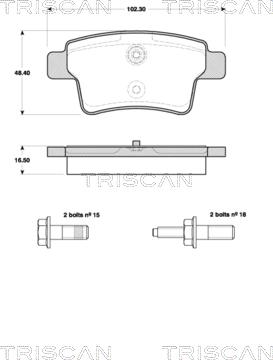 Triscan 8110 38007 - Kit de plaquettes de frein, frein à disque cwaw.fr