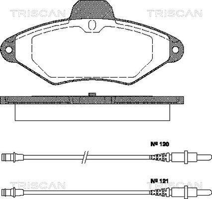 Triscan 8110 38156 - Kit de plaquettes de frein, frein à disque cwaw.fr