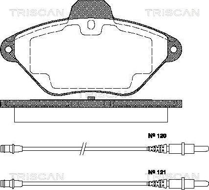 Triscan 8110 38180 - Kit de plaquettes de frein, frein à disque cwaw.fr