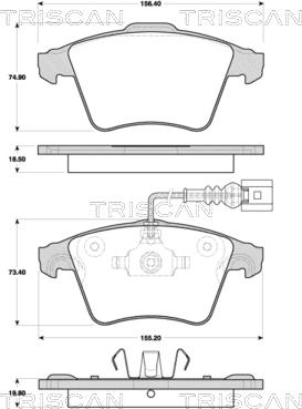 Triscan 8110 29059 - Kit de plaquettes de frein, frein à disque cwaw.fr