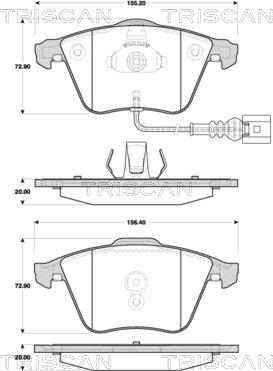 Triscan 8110 29069 - Kit de plaquettes de frein, frein à disque cwaw.fr