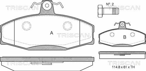 Triscan 8110 29007 - Kit de plaquettes de frein, frein à disque cwaw.fr