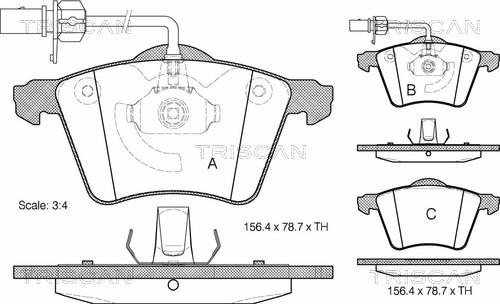 Triscan 8110 29026 - Kit de plaquettes de frein, frein à disque cwaw.fr