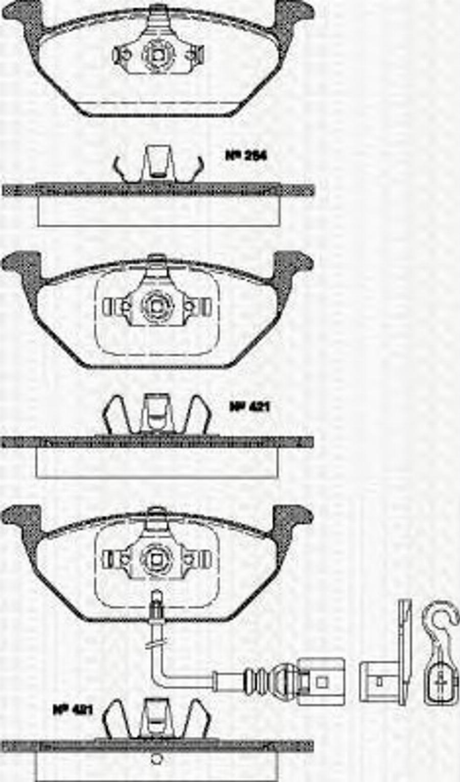 Triscan 811029022 - Kit de plaquettes de frein, frein à disque cwaw.fr