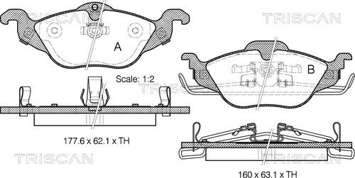 Triscan 8110 24007 - Kit de plaquettes de frein, frein à disque cwaw.fr