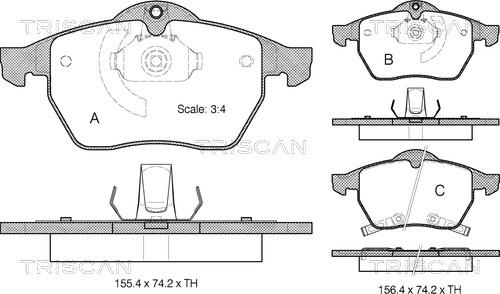 Triscan 8110 24011 - Kit de plaquettes de frein, frein à disque cwaw.fr