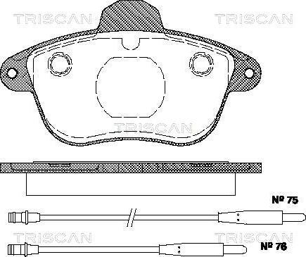 Triscan 8110 28968 - Kit de plaquettes de frein, frein à disque cwaw.fr