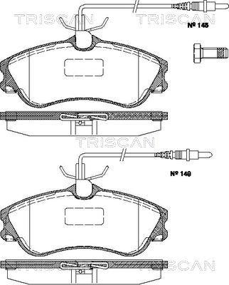 Triscan 8110 28008 - Kit de plaquettes de frein, frein à disque cwaw.fr