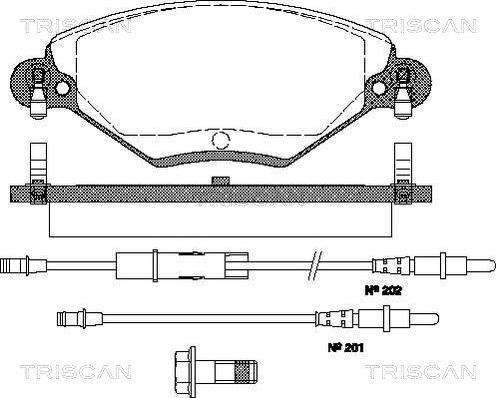 Triscan 8110 28019 - Kit de plaquettes de frein, frein à disque cwaw.fr