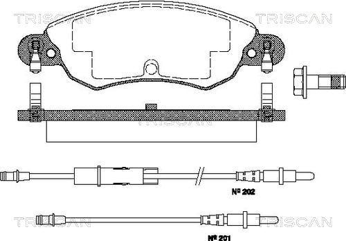 Triscan 8110 28016 - Kit de plaquettes de frein, frein à disque cwaw.fr