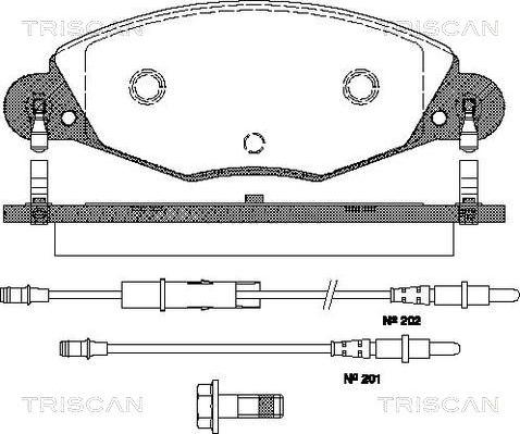 Triscan 8110 28018 - Kit de plaquettes de frein, frein à disque cwaw.fr