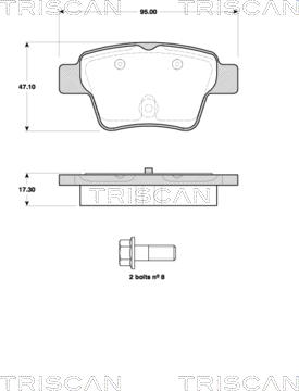 Triscan 8110 28039 - Kit de plaquettes de frein, frein à disque cwaw.fr