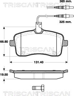 Triscan 8110 28035 - Kit de plaquettes de frein, frein à disque cwaw.fr