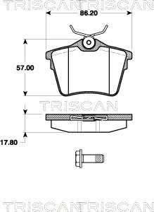 Triscan 8110 28036 - Kit de plaquettes de frein, frein à disque cwaw.fr