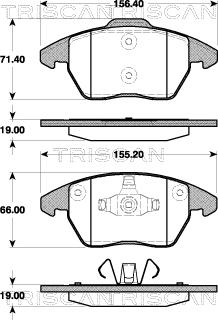 Triscan 8110 28038 - Kit de plaquettes de frein, frein à disque cwaw.fr