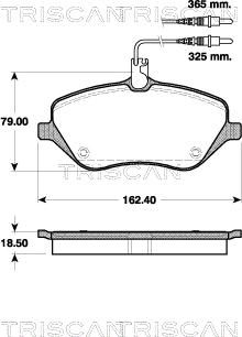 Triscan 8110 28037 - Kit de plaquettes de frein, frein à disque cwaw.fr