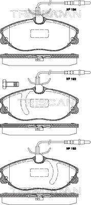 Triscan 8110 28023 - Kit de plaquettes de frein, frein à disque cwaw.fr